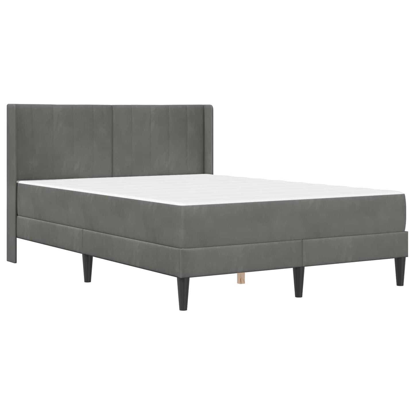 Bettgestell mit Matratze Dunkelgrau 120 x 200 cm Samt