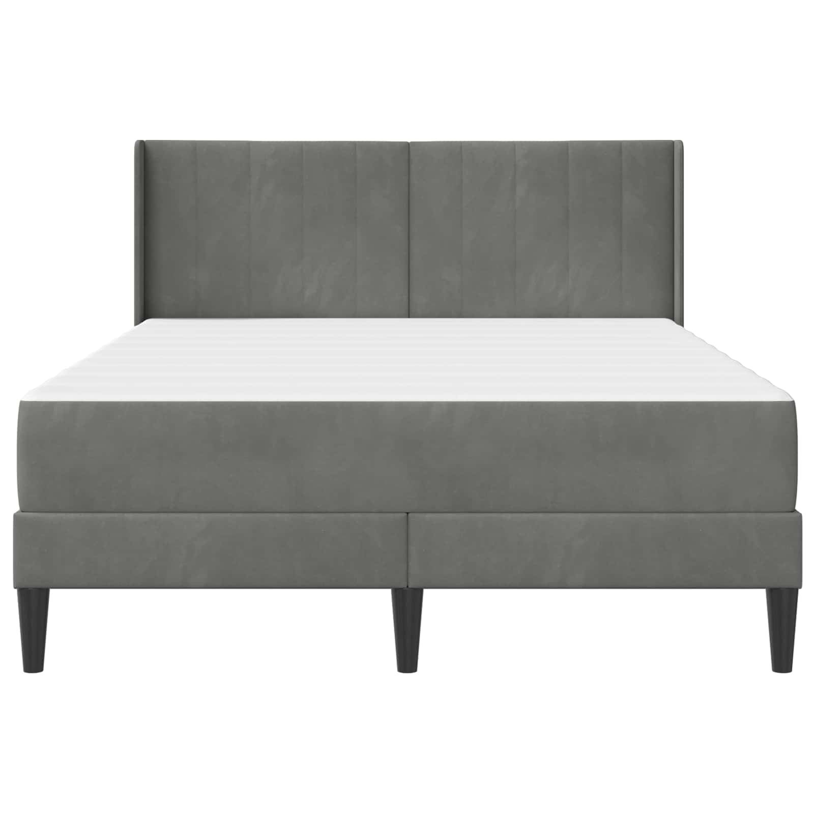 Bettgestell mit Matratze Dunkelgrau 120 x 200 cm Samt