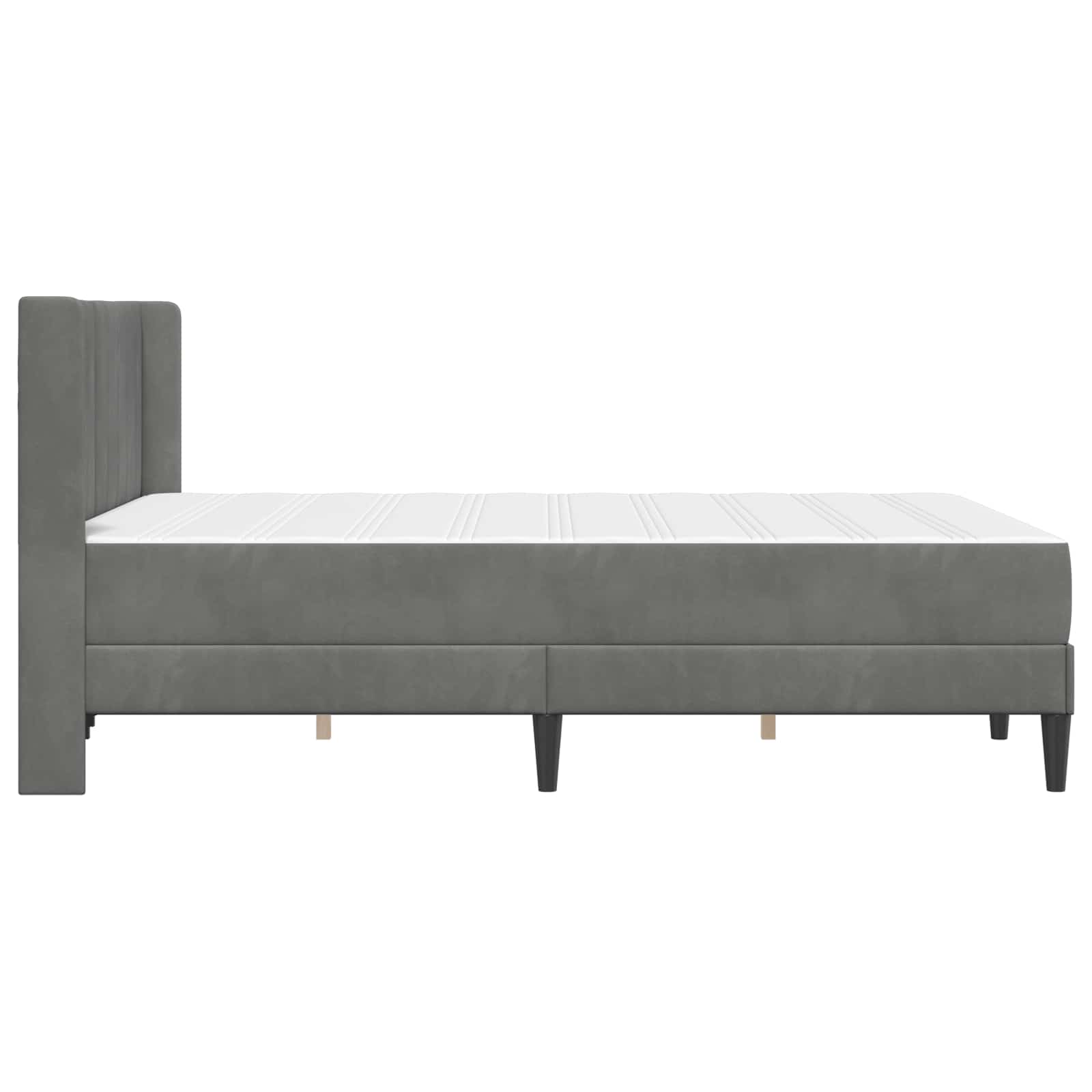 Bettgestell mit Matratze Dunkelgrau 120 x 200 cm Samt