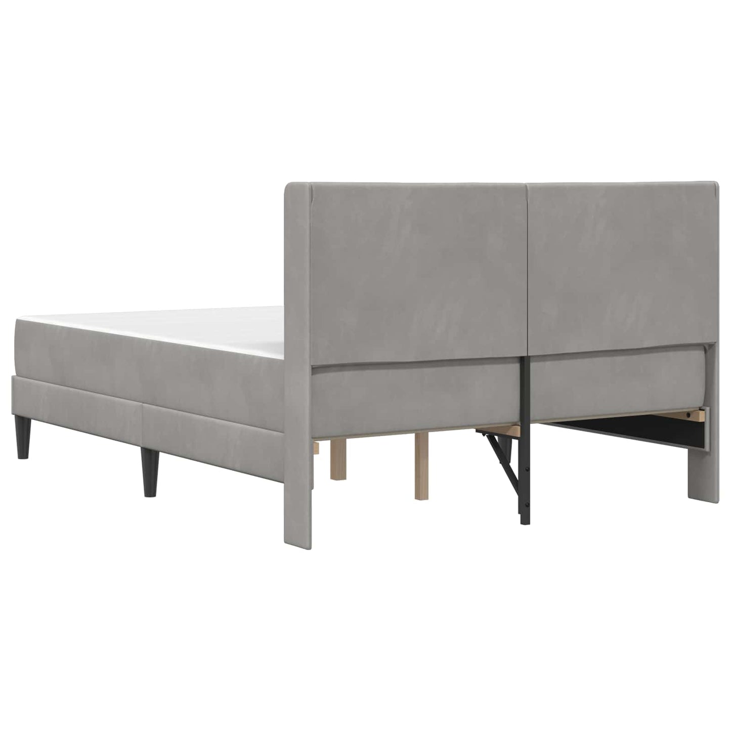 Bettgestell mit Matratze Hellgrau 140 x 190 cm Samt