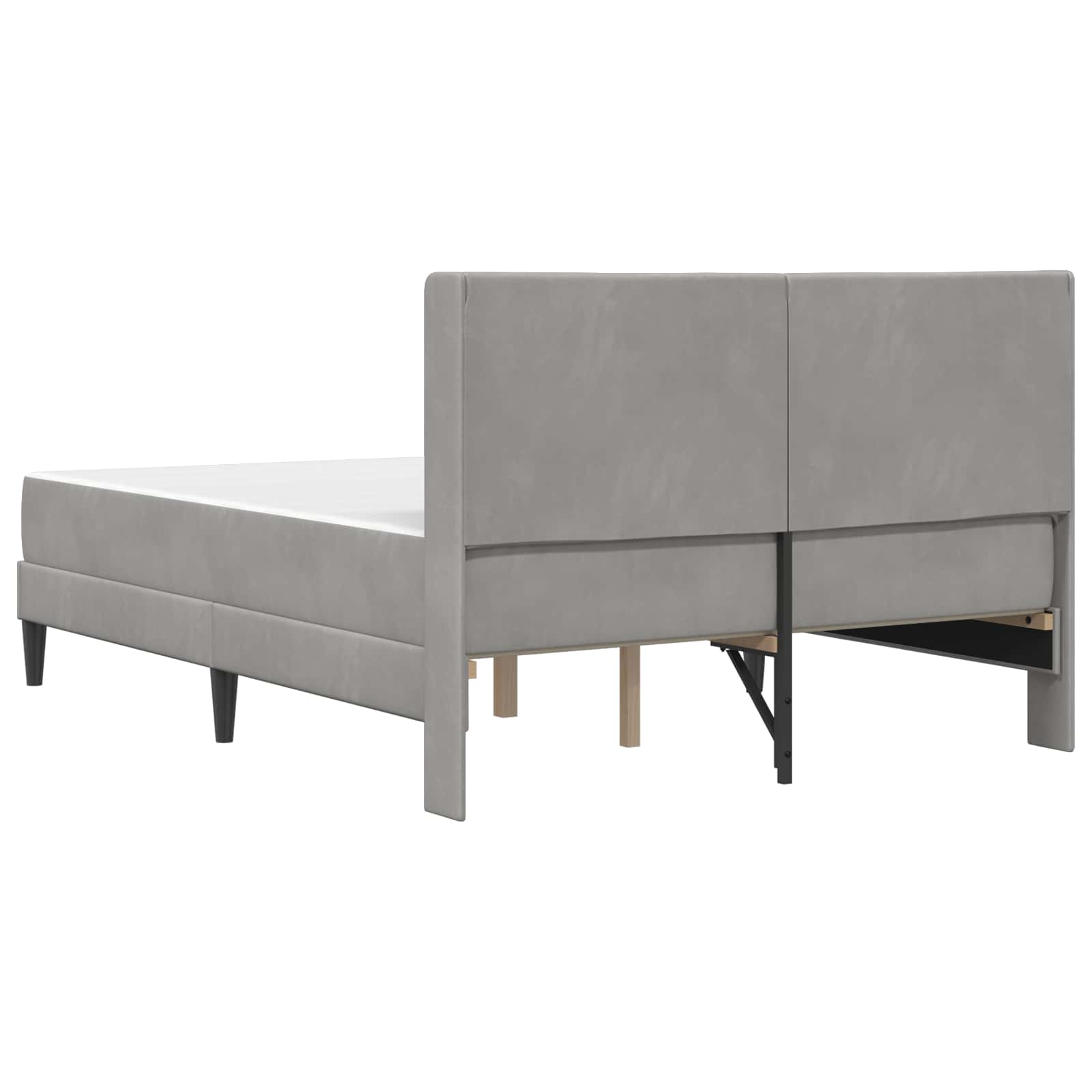 Bettgestell mit Matratze Hellgrau 140 x 190 cm Samt