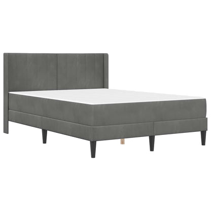 Bettgestell mit Matratze Dunkelgrau 140 x 190 cm Samt