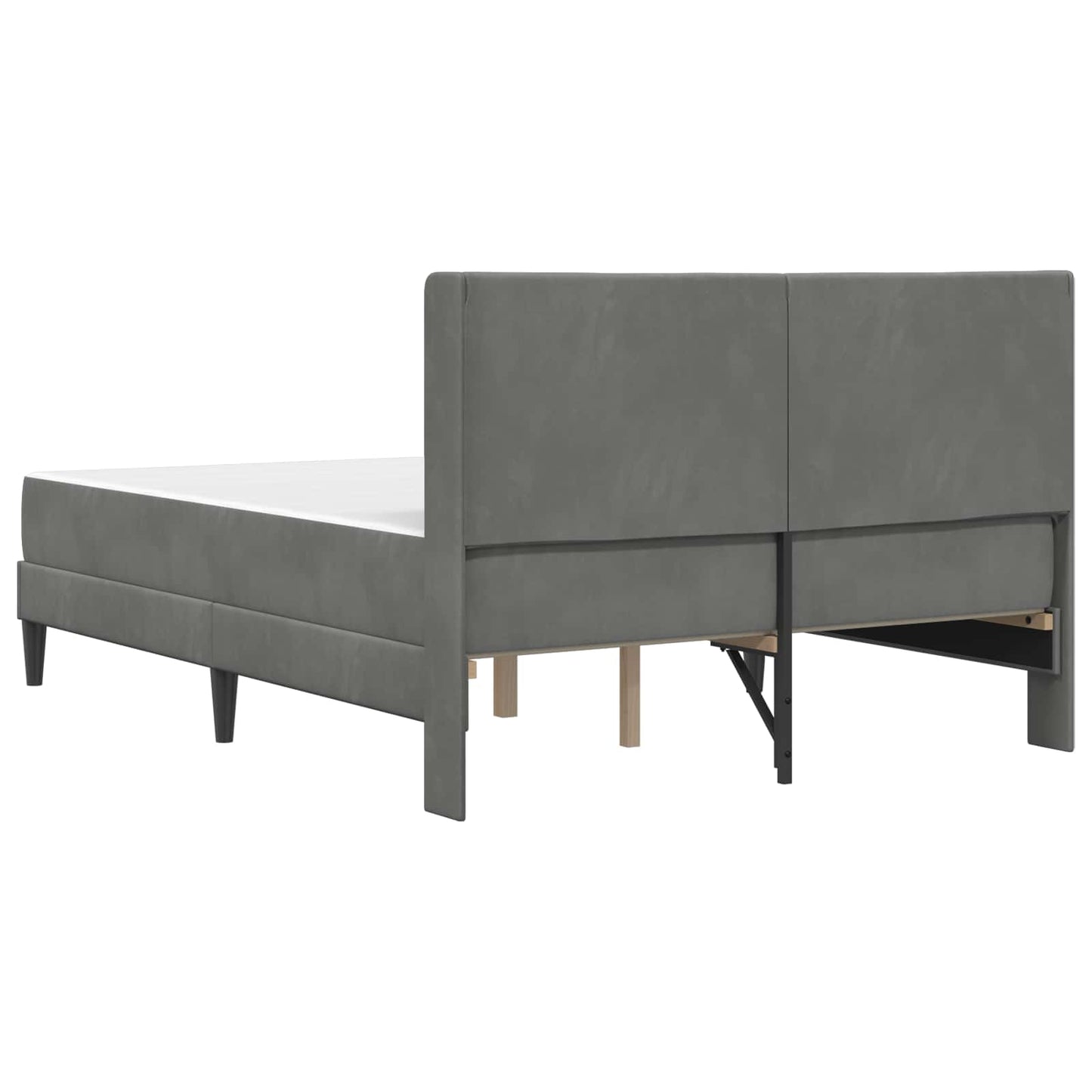 Bettgestell mit Matratze Dunkelgrau 140 x 190 cm Samt