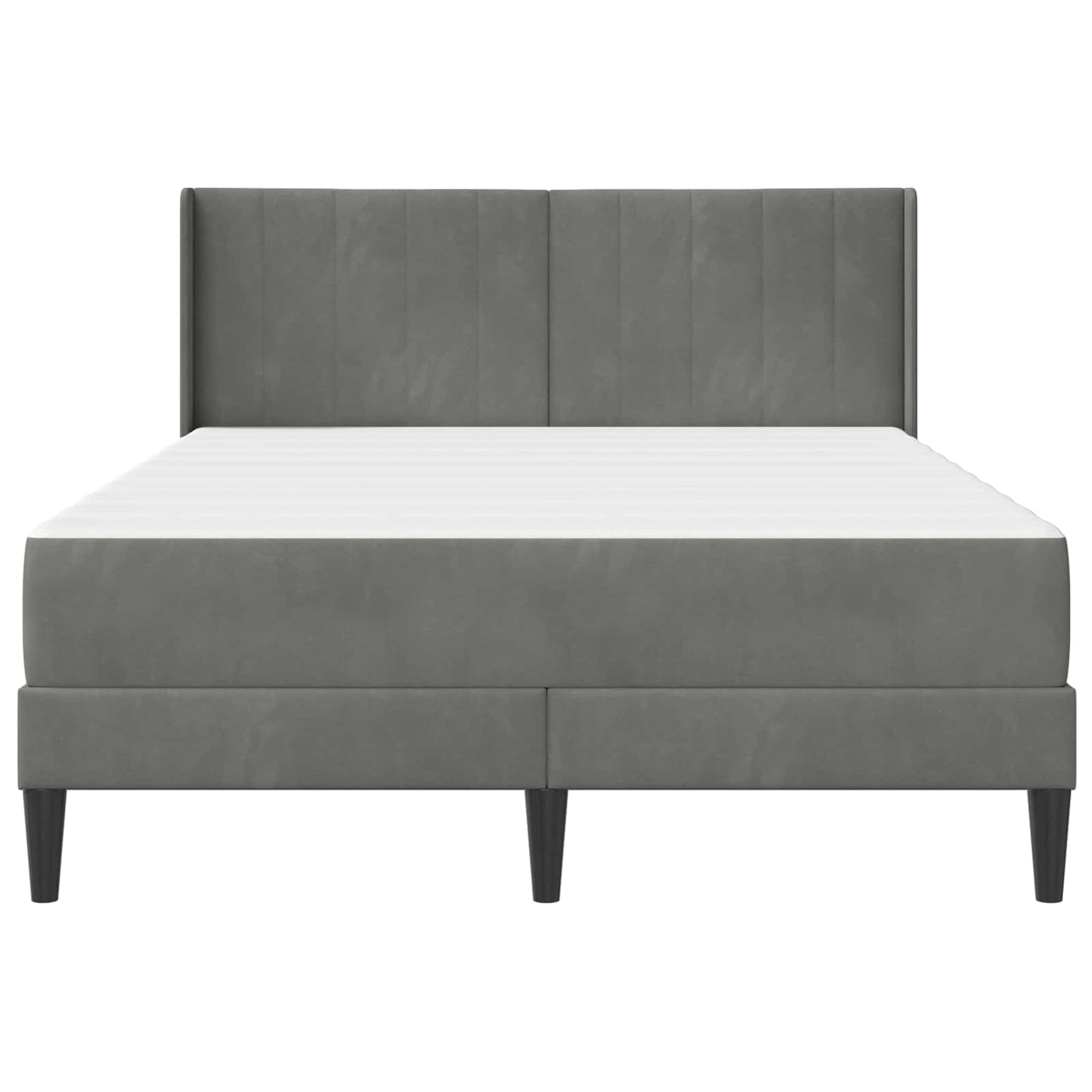 Bettgestell mit Matratze Dunkelgrau 140 x 190 cm Samt