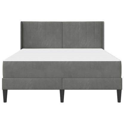 Bettgestell mit Matratze Dunkelgrau 140 x 190 cm Samt