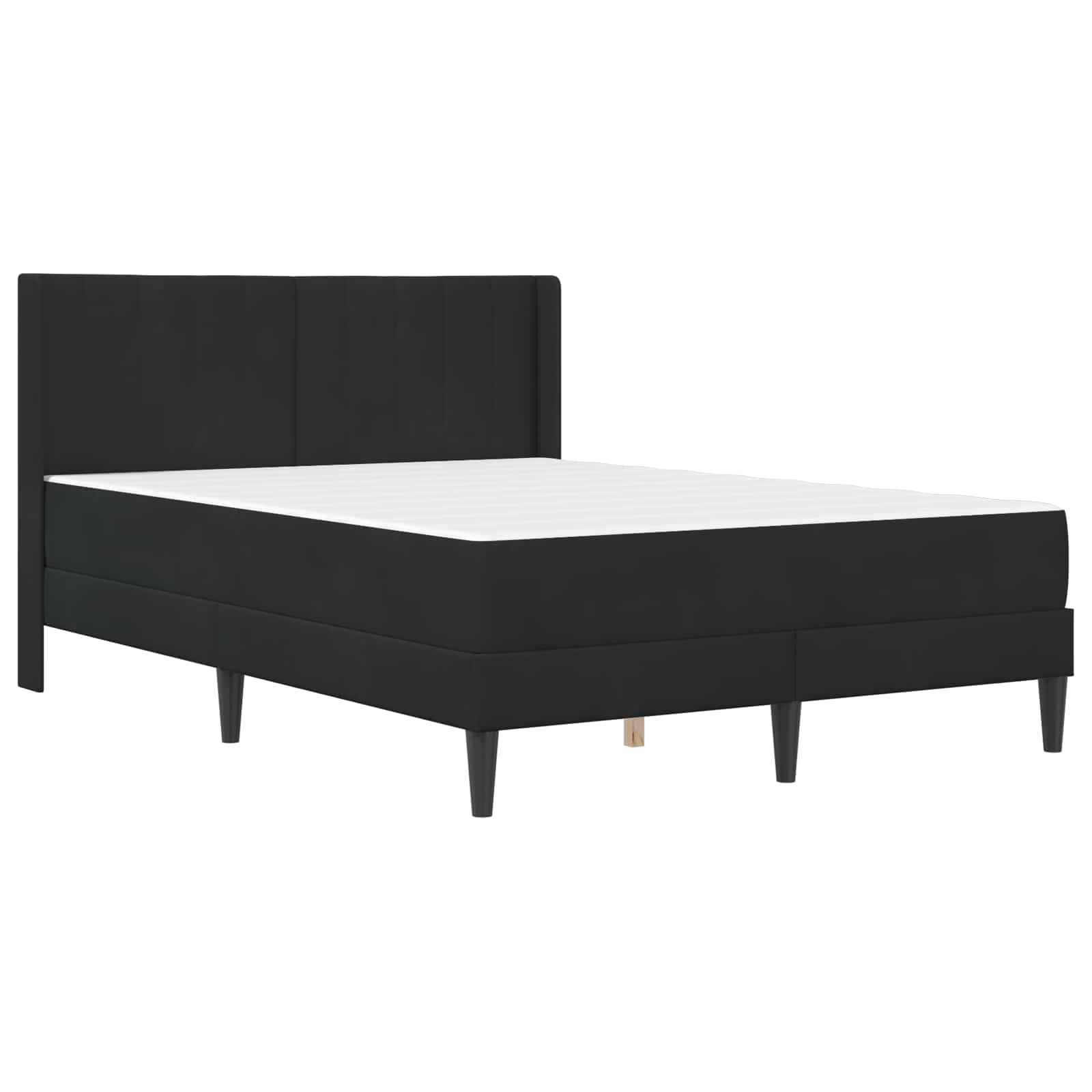Bettgestell mit Matratze mit Kopfteil Schwarz 140 x 190 cm Samt