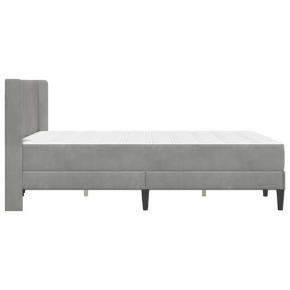 Bettgestell mit Matratze Hellgrau 140 x 200 cm Samt