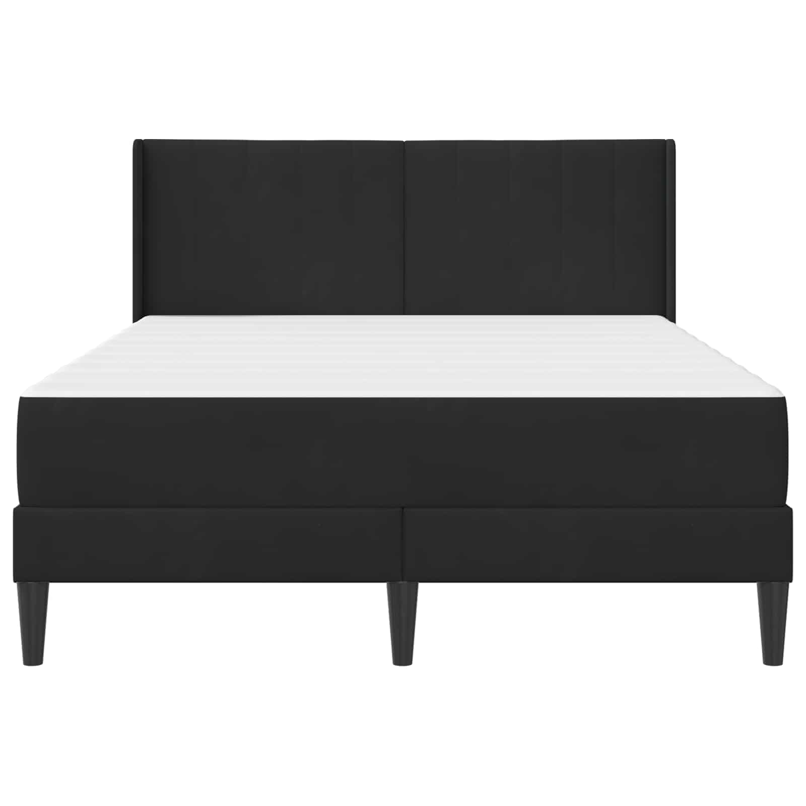 Bettgestell mit Matratze mit Kopfteil Schwarz 140 x 200 cm Samt