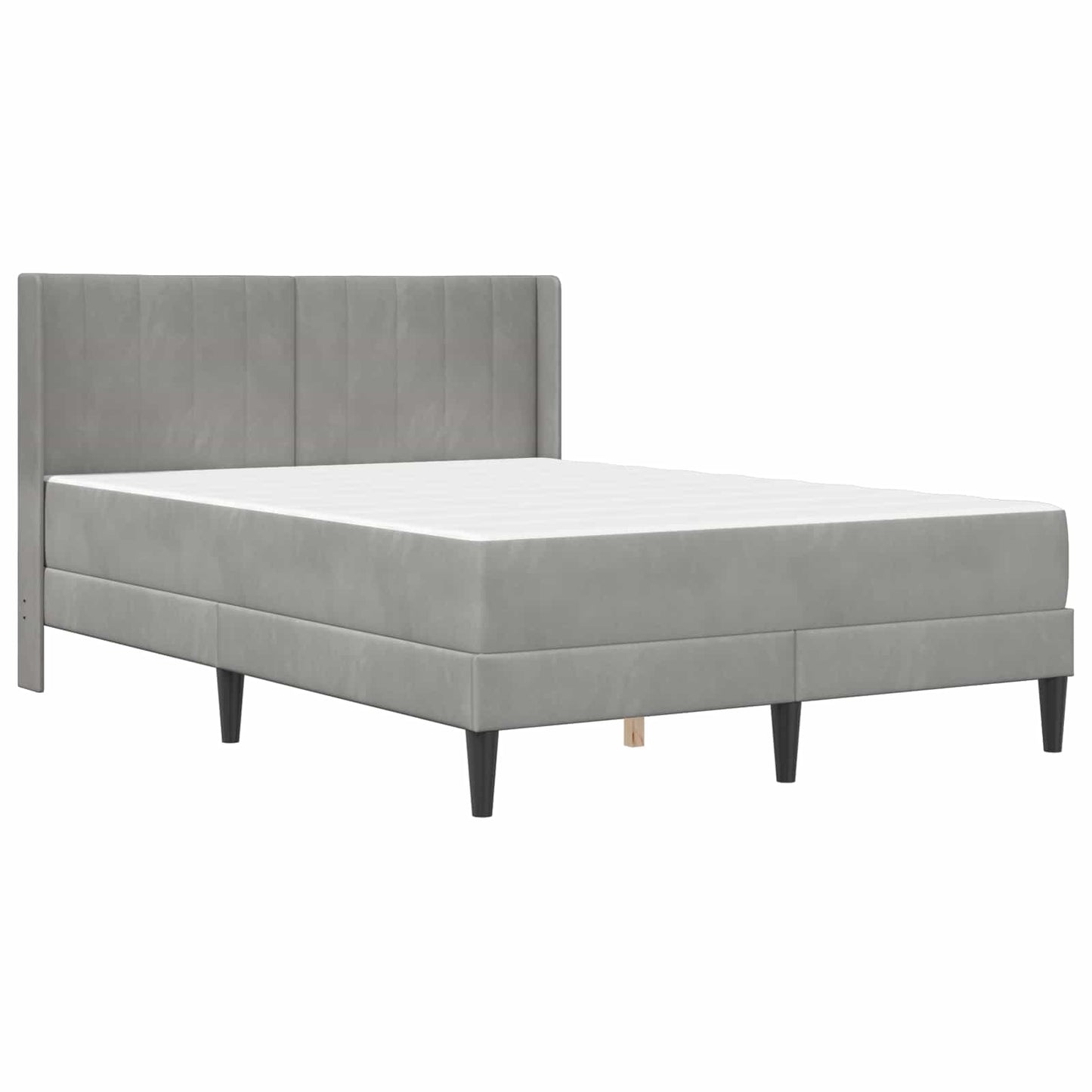 Bettgestell mit Matratze Hellgrau 160 x 200 cm Samt