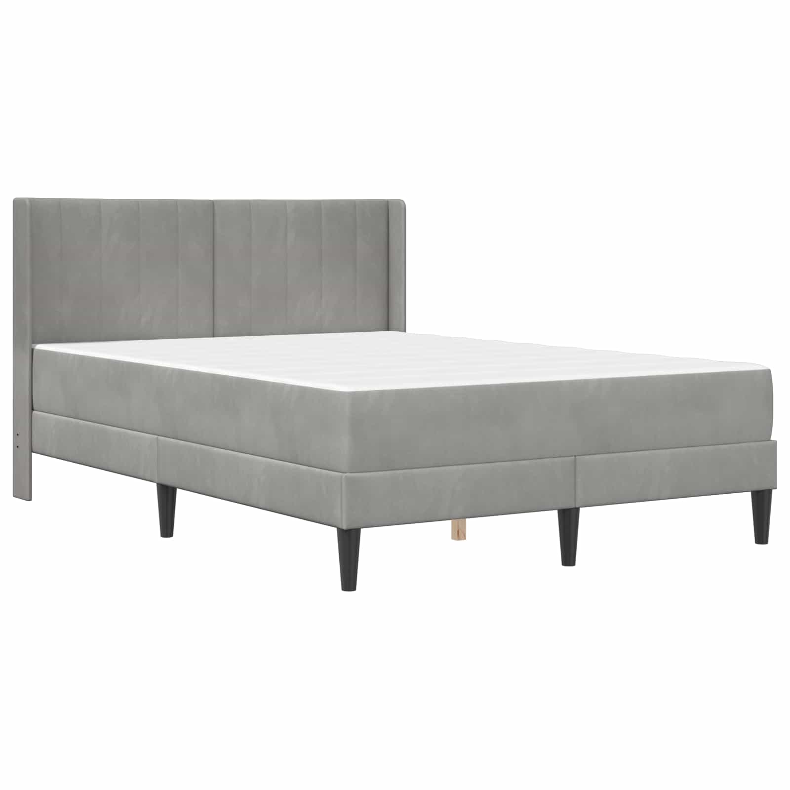 Bettgestell mit Matratze Hellgrau 160 x 200 cm Samt
