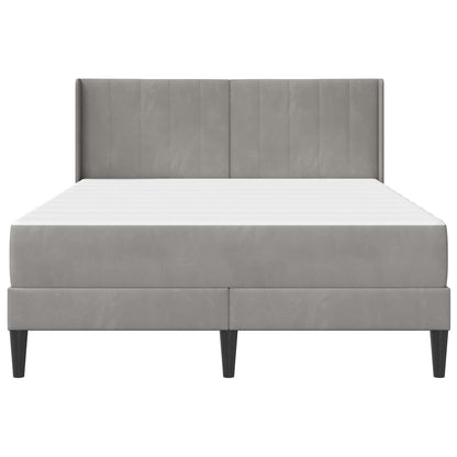 Bettgestell mit Matratze Hellgrau 160 x 200 cm Samt