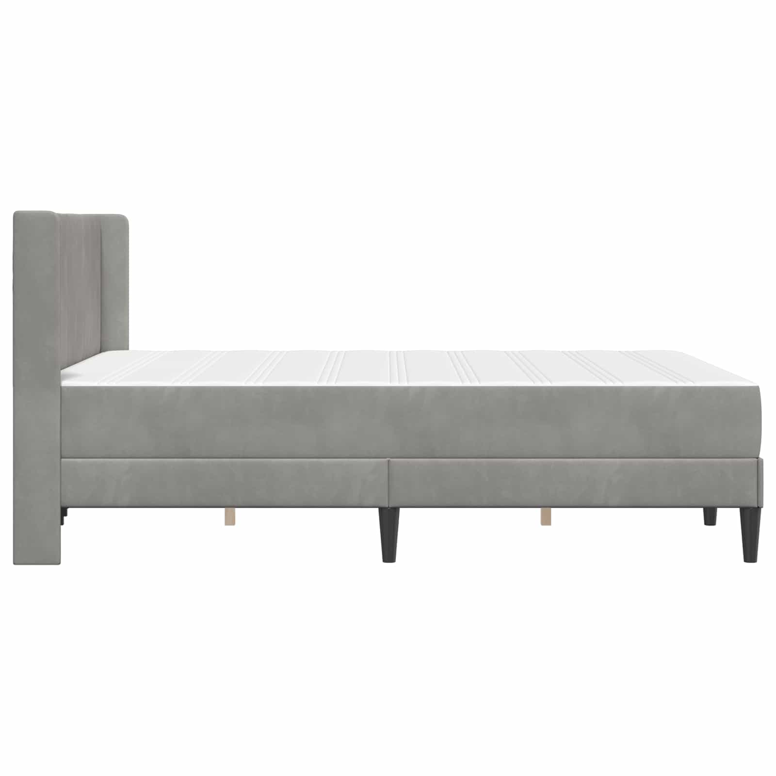 Bettgestell mit Matratze Hellgrau 160 x 200 cm Samt