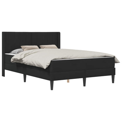 Bettgestell mit Matratze Schwarz 160 x 200 cm Samt