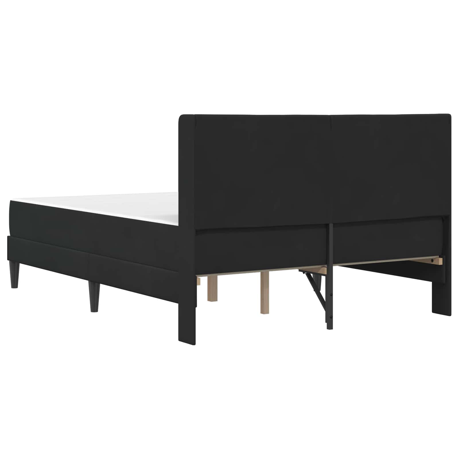 Bettgestell mit Matratze mit Kopfteil Schwarz 160 x 200 cm Samt