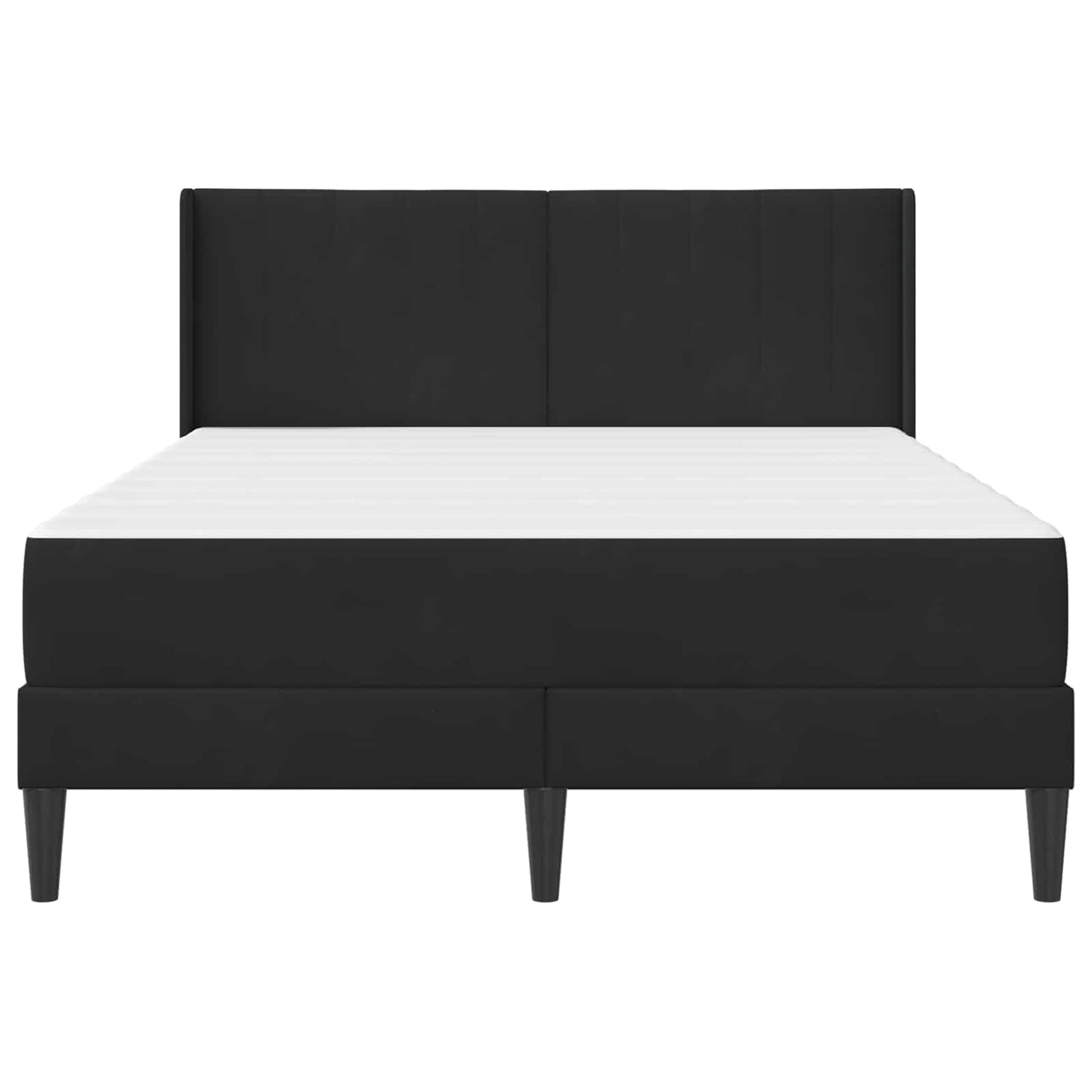 Bettgestell mit Matratze mit Kopfteil Schwarz 160 x 200 cm Samt