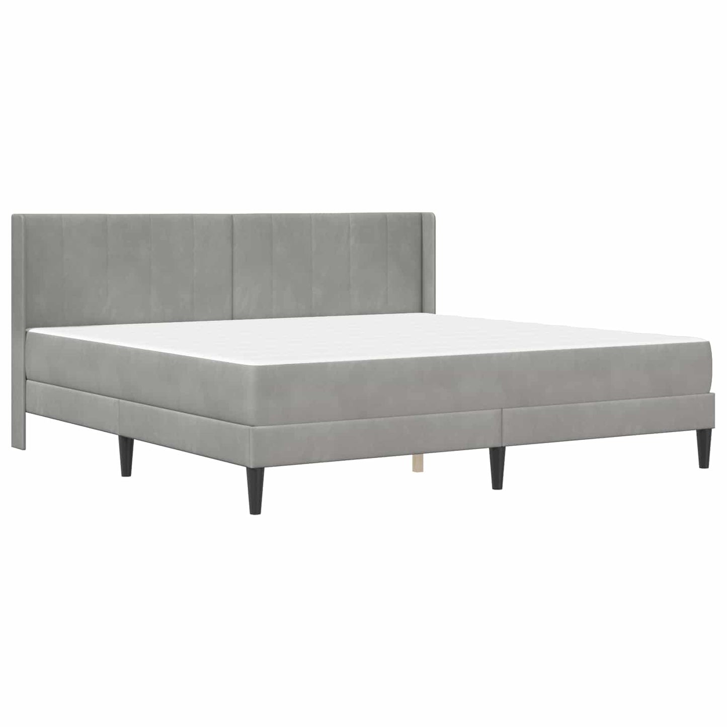 Bettgestell mit Matratze Hellgrau 180 x 200 cm Samt