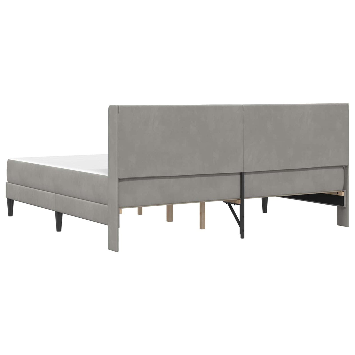 Bettgestell mit Matratze Hellgrau 180 x 200 cm Samt