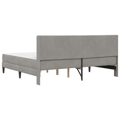 Bettgestell mit Matratze Hellgrau 180 x 200 cm Samt