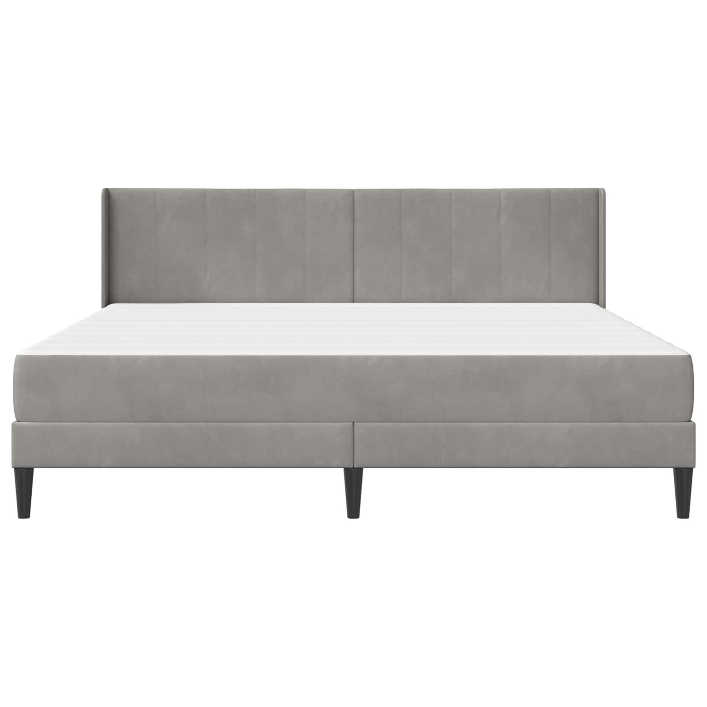 Bettgestell mit Matratze Hellgrau 180 x 200 cm Samt