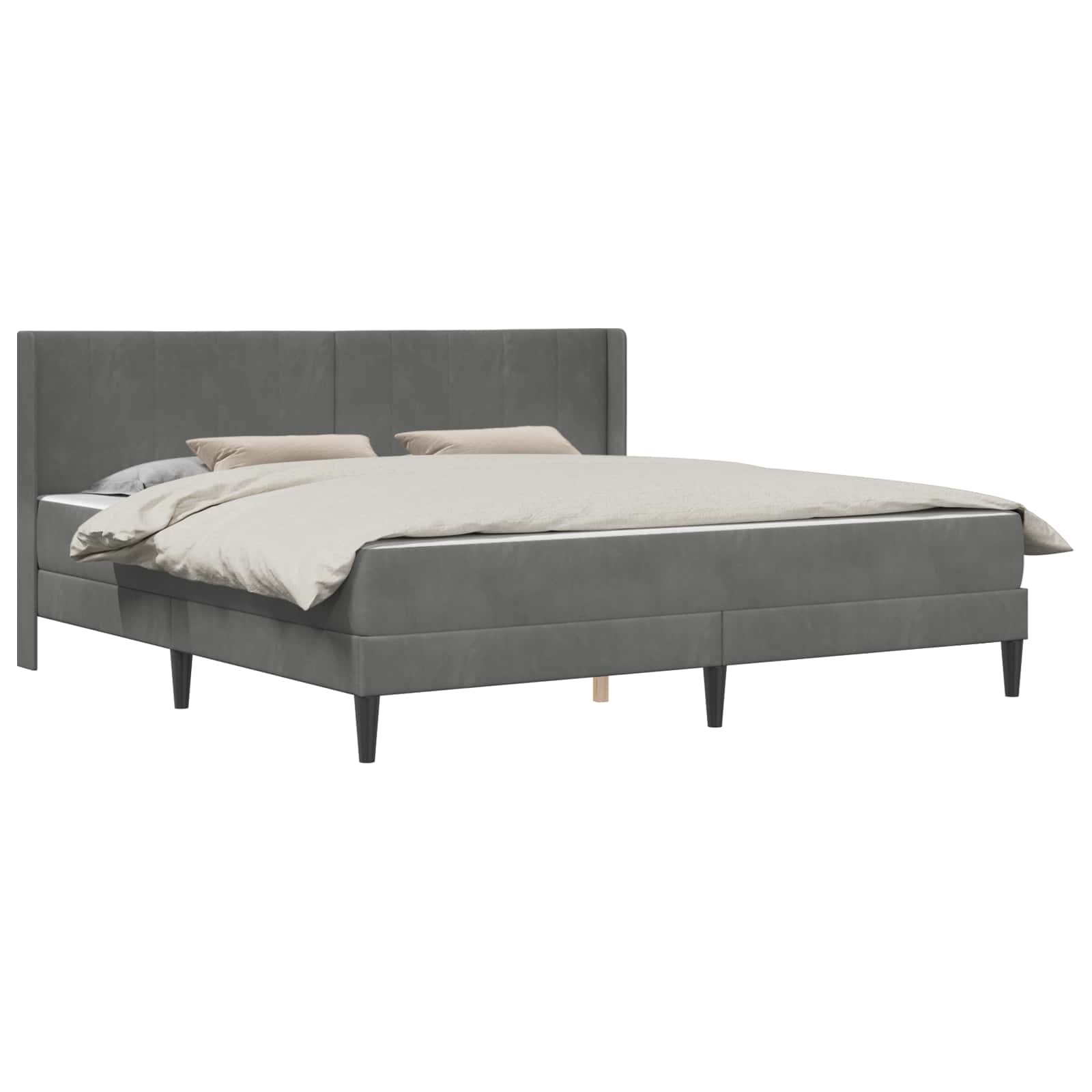 Bettgestell mit Matratze Dunkelgrau 180 x 200 cm Samt