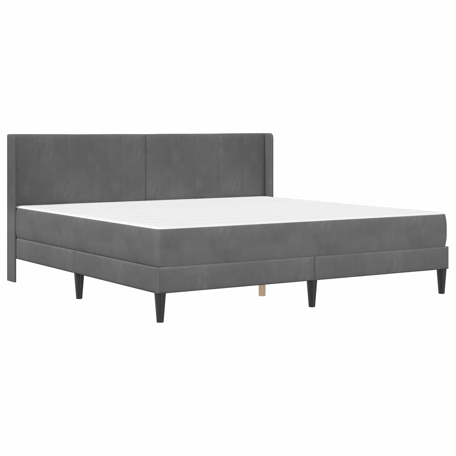 Bettgestell mit Matratze Dunkelgrau 180 x 200 cm Samt