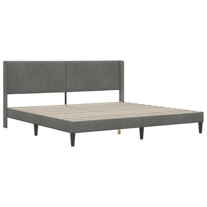 Bettgestell mit Matratze Dunkelgrau 180 x 200 cm Samt