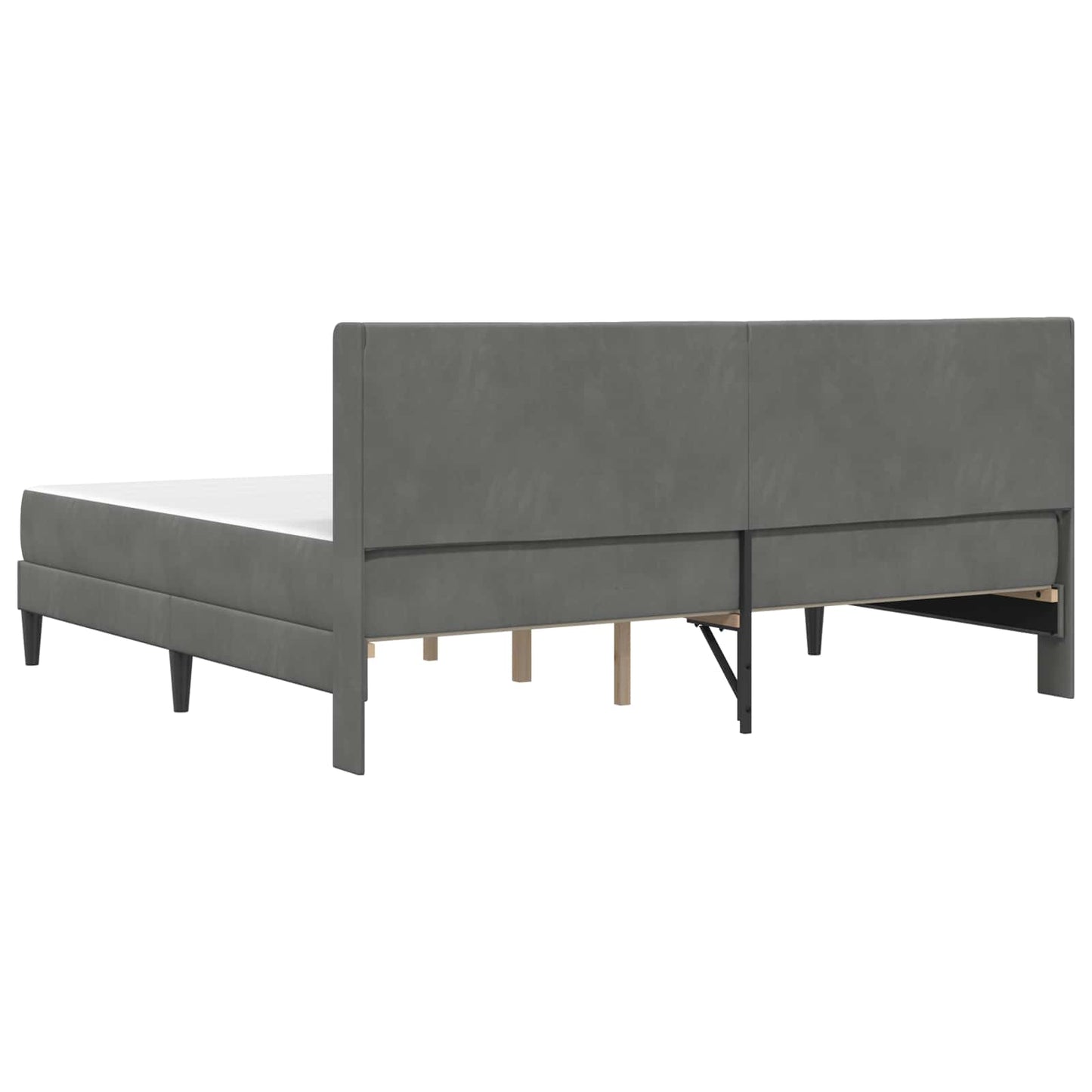 Bettgestell mit Matratze Dunkelgrau 180 x 200 cm Samt