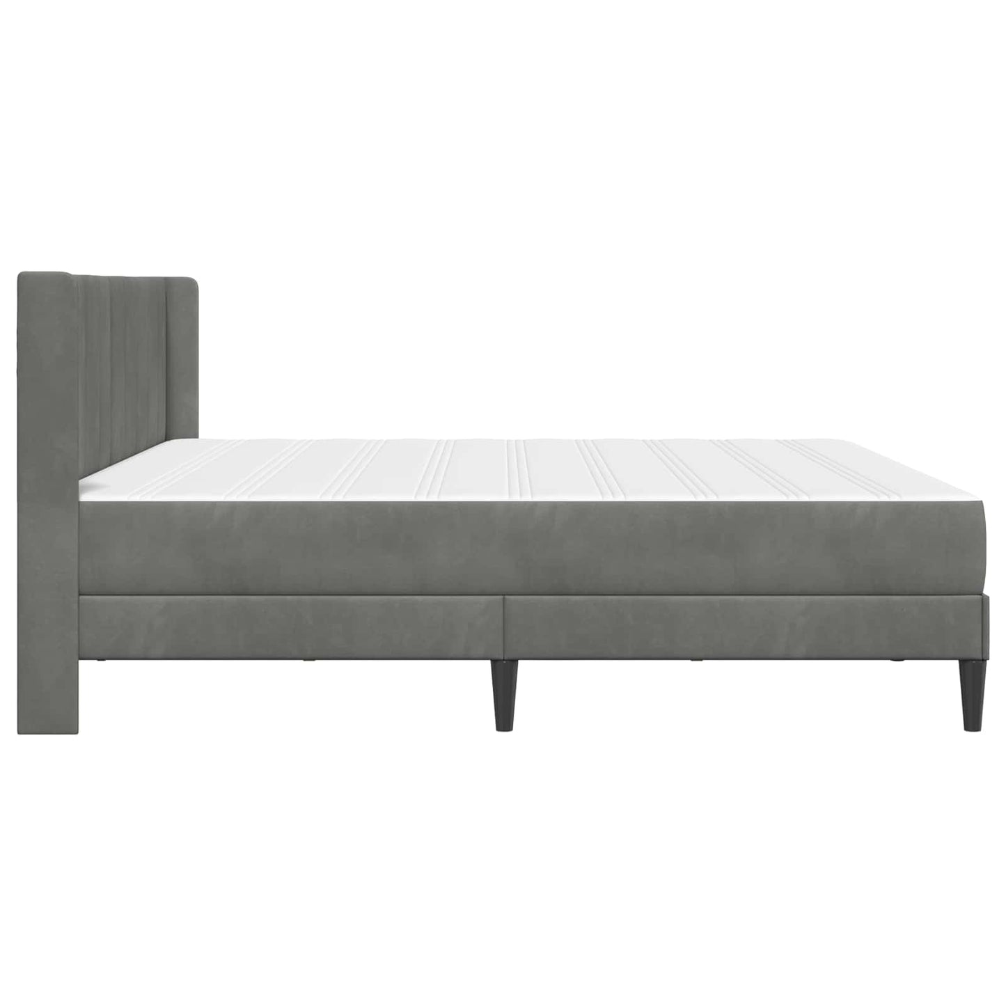 Bettgestell mit Matratze Dunkelgrau 180 x 200 cm Samt