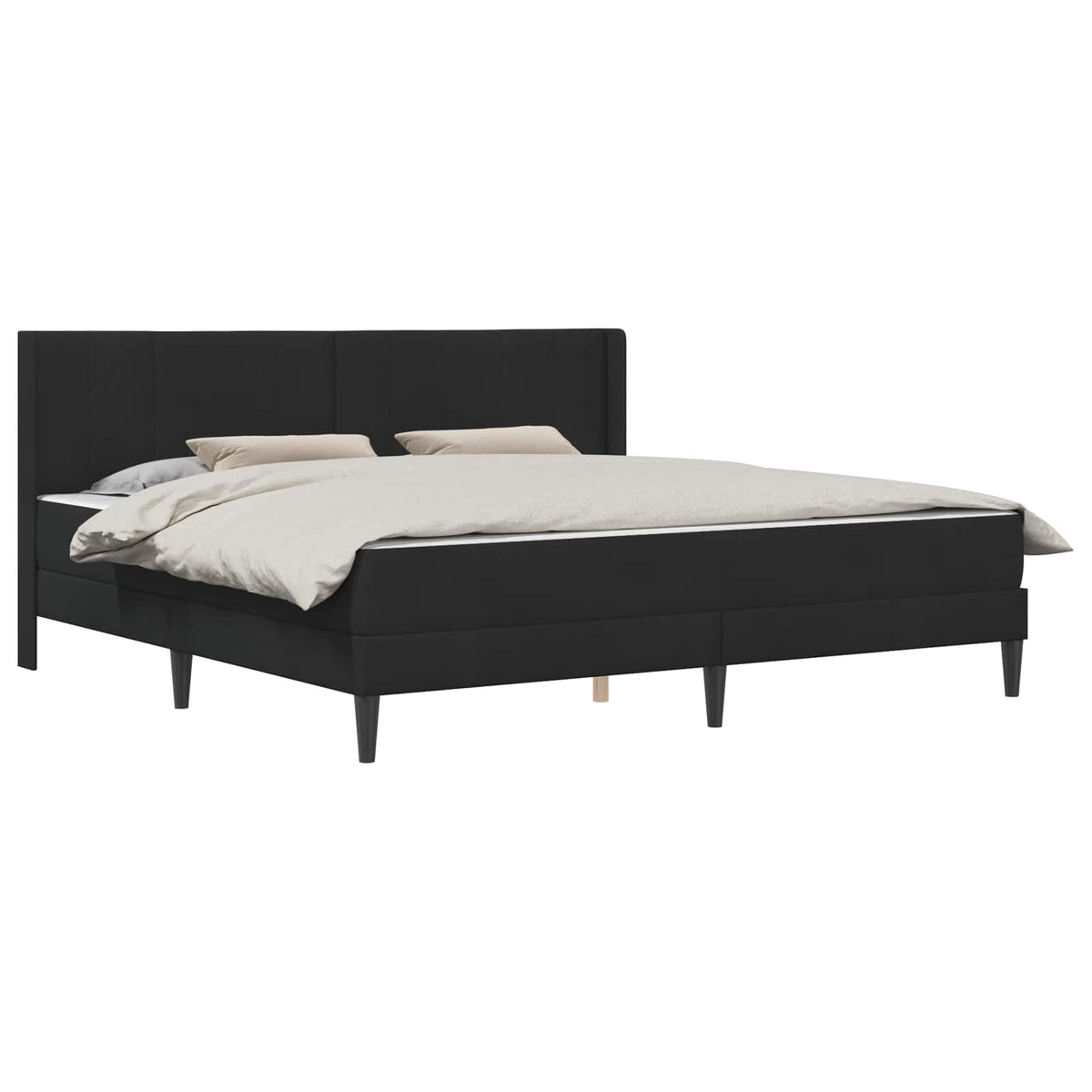 Bettgestell mit Matratze Schwarz 180 x 200 cm Samt