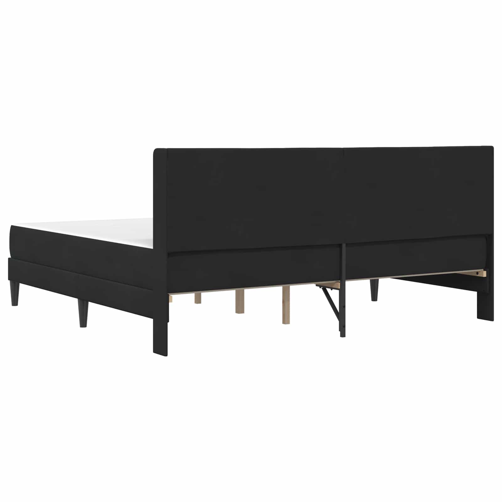 Bettgestell mit Matratze mit Kopfteil Schwarz 180 x 200 cm Samt