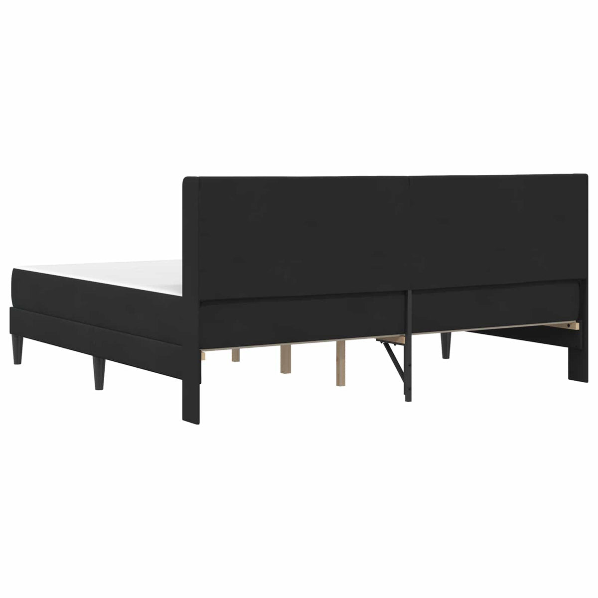 Bettgestell mit Matratze Schwarz 180 x 200 cm Samt