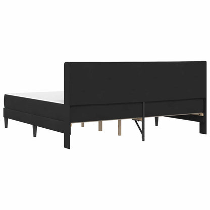 Bettgestell mit Matratze Schwarz 180 x 200 cm Samt