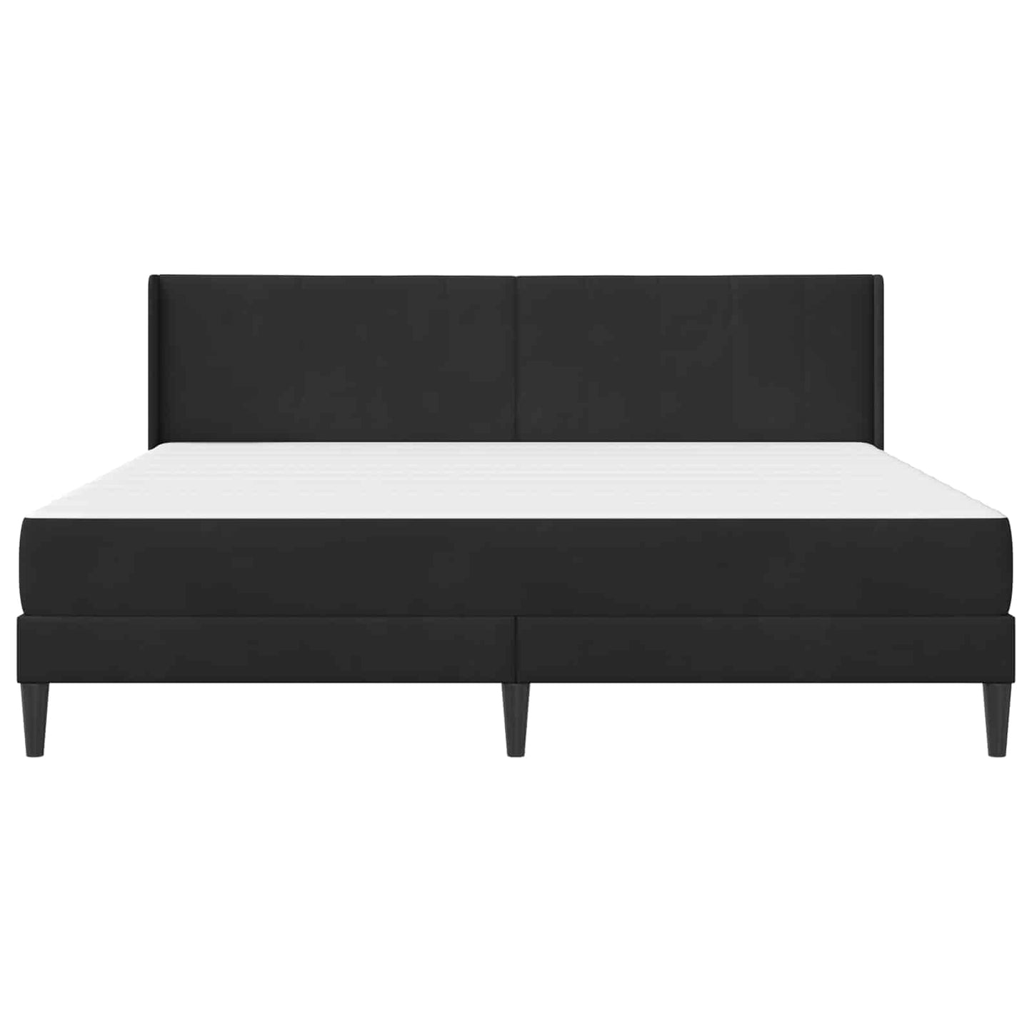 Bettgestell mit Matratze mit Kopfteil Schwarz 180 x 200 cm Samt