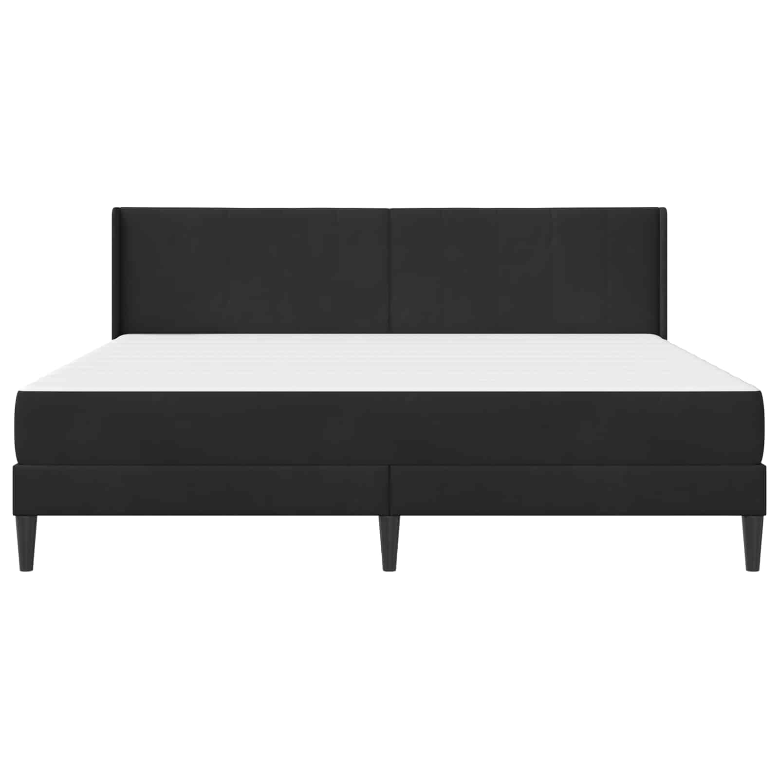Bettgestell mit Matratze mit Kopfteil Schwarz 180 x 200 cm Samt