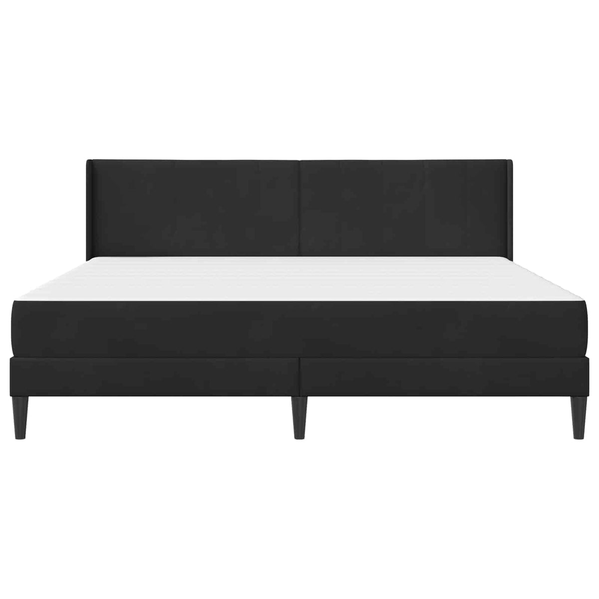 Bettgestell mit Matratze Schwarz 180 x 200 cm Samt