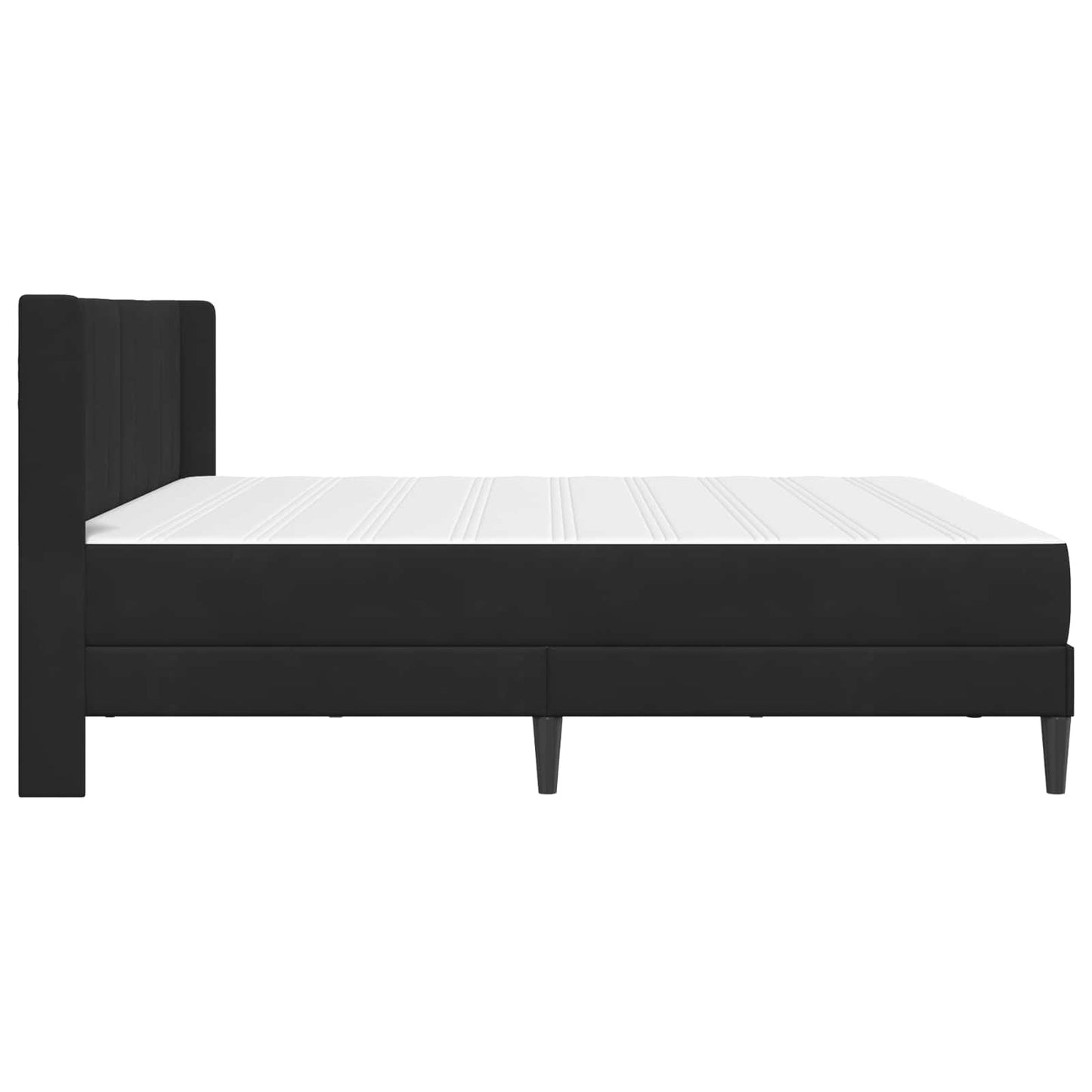 Bettgestell mit Matratze mit Kopfteil Schwarz 180 x 200 cm Samt