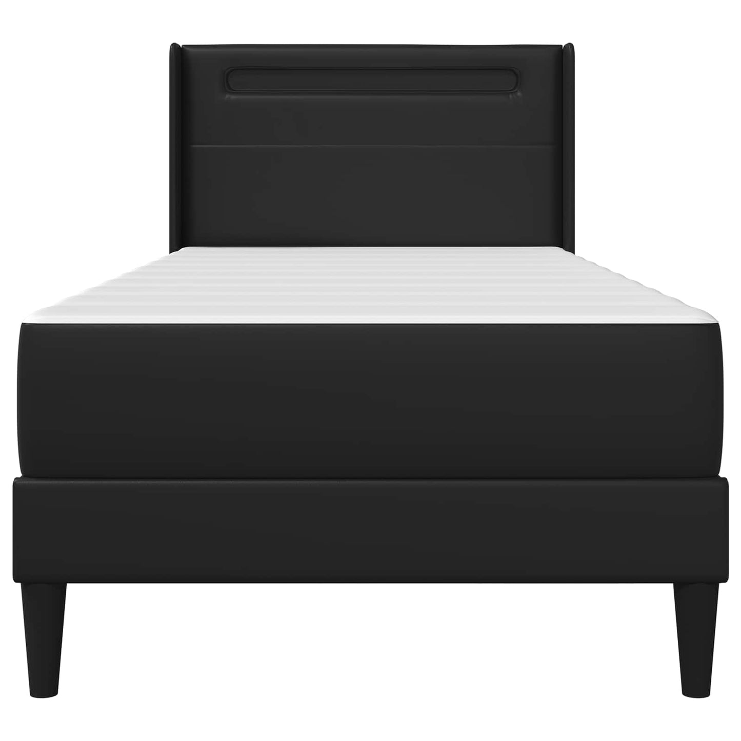 Bettgestell mit Matratze Schwarz 90 x 190 cm Kunstleder