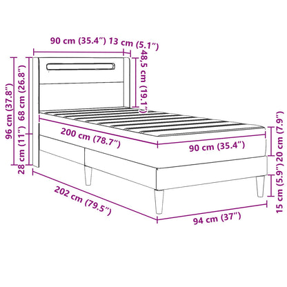 Bettgestell mit Matratze Schwarz 90 x 200 cm Kunstleder