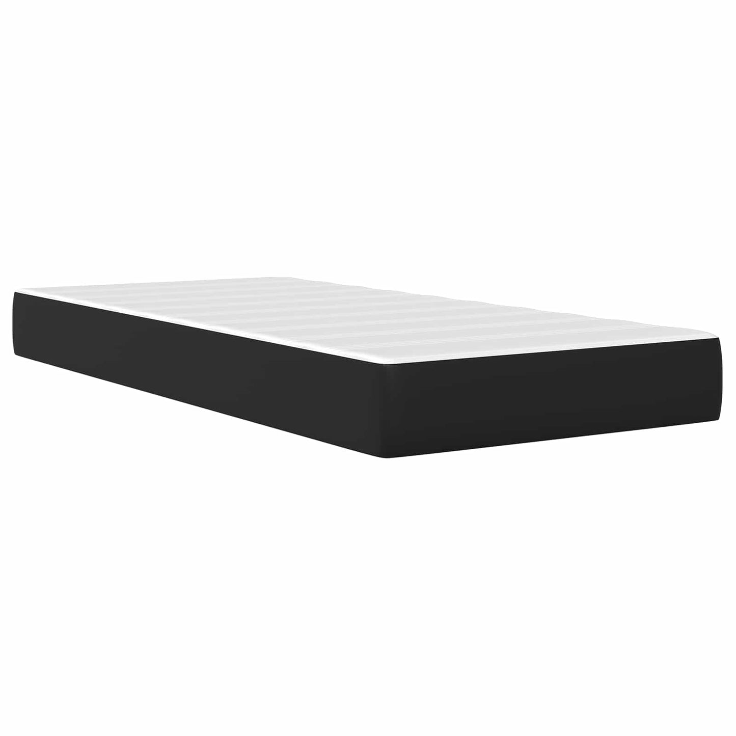 Bettgestell mit Matratze Schwarz 100 x 200 cm Kunstleder