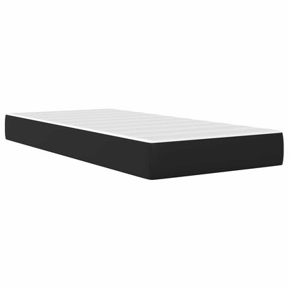 Bettgestell mit Matratze Schwarz 100 x 200 cm Kunstleder