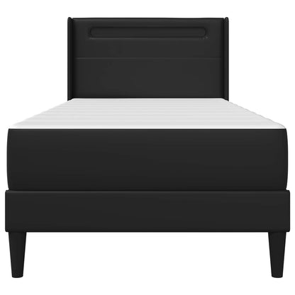 Bettgestell mit Matratze Schwarz 100 x 200 cm Kunstleder