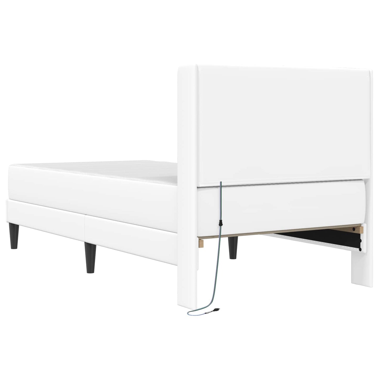 Bettgestell mit Matratze Weiß 100 x 200 cm Kunstleder