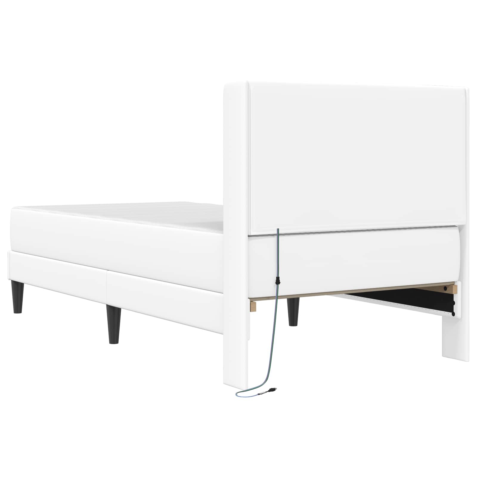 Bettgestell mit Matratze Weiß 100 x 200 cm Kunstleder