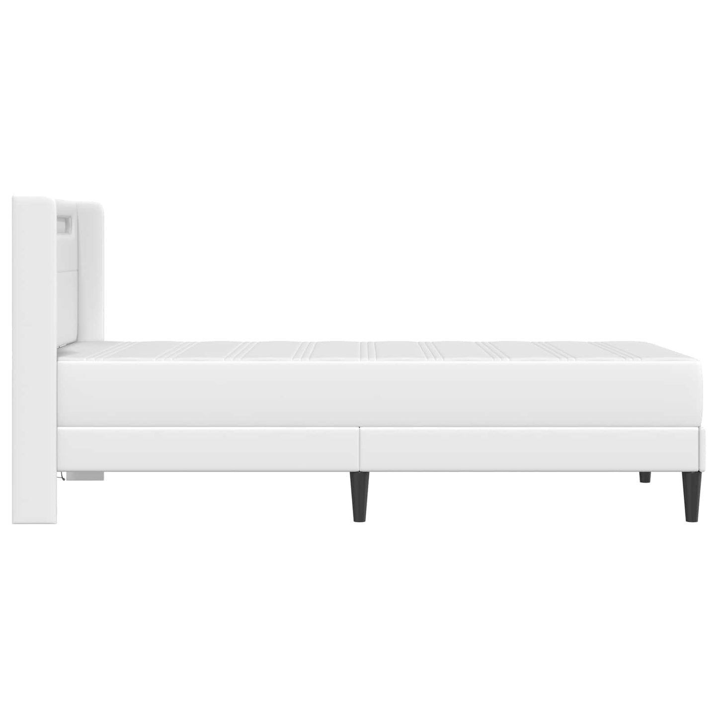 Bettgestell mit Matratze Weiß 100 x 200 cm Kunstleder