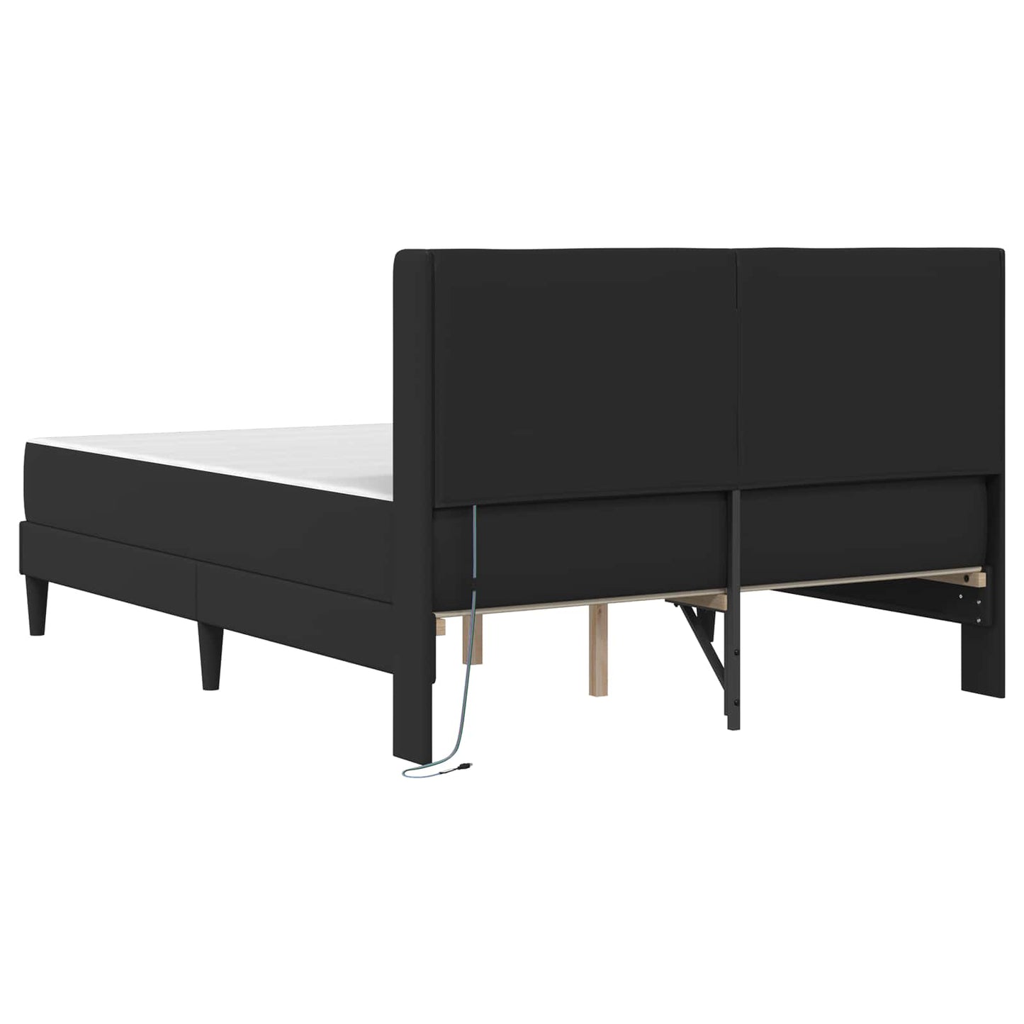 Bettgestell mit Matratze Schwarz 120 x 190 cm Kunstleder