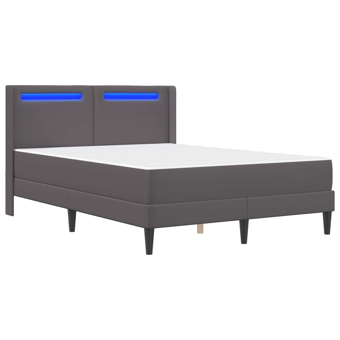 Bettgestell mit Matratze Grau 120 x 200 cm Kunstleder