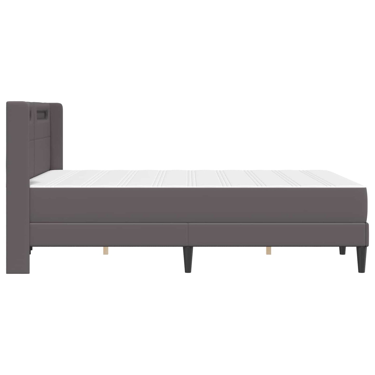 Bettgestell mit Matratze Grau 120 x 200 cm Kunstleder