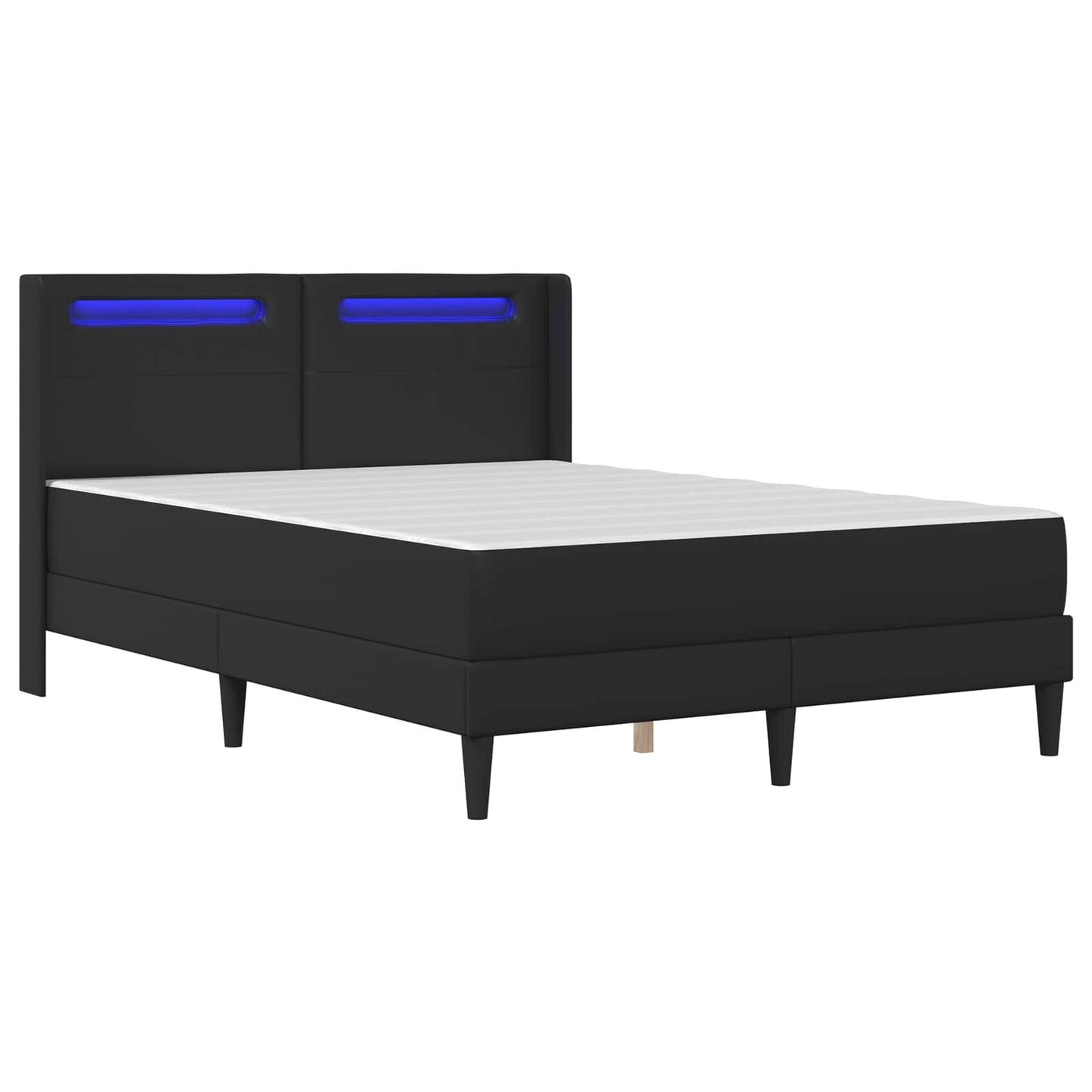 Bettgestell mit Matratze Schwarz 120 x 200 cm Kunstleder