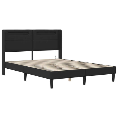 Bettgestell mit Matratze Schwarz 120 x 200 cm Kunstleder