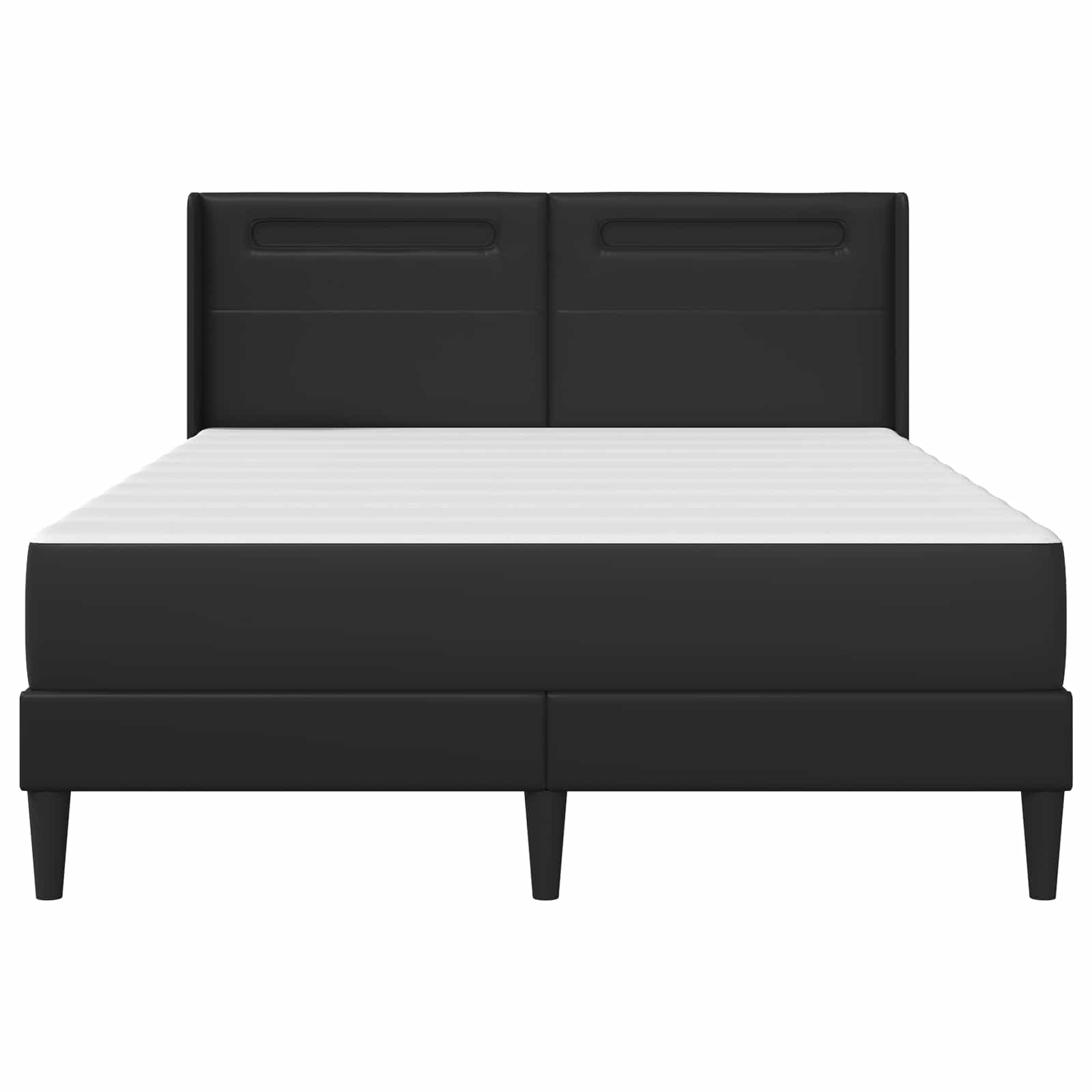 Bettgestell mit Matratze Schwarz 120 x 200 cm Kunstleder